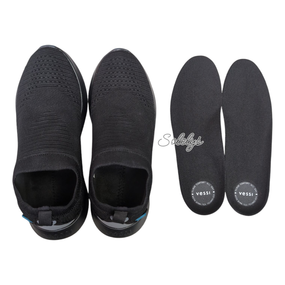 Vessi Black Slip-On Knit Athletic Shoes - Picture 9 of 13